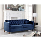 Canapé Chesterfield classique en velours écrasé avec dossier capitonné
