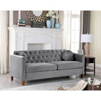 Canapé Chesterfield classique en velours écrasé avec dossier capitonné