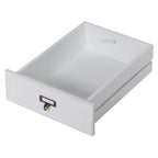 Table d'appoint avec tiroir, aspect vieilli blanc et gris, assemblage par 1 personne
