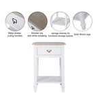 Table d'appoint avec tiroir, aspect vieilli blanc et gris, assemblage par 1 personne