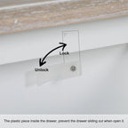 Table d'appoint avec tiroir, aspect vieilli blanc et gris, assemblage par 1 personne