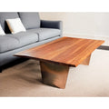 Table basse 31" en bois de manguier massif brun rustique avec bords bruts