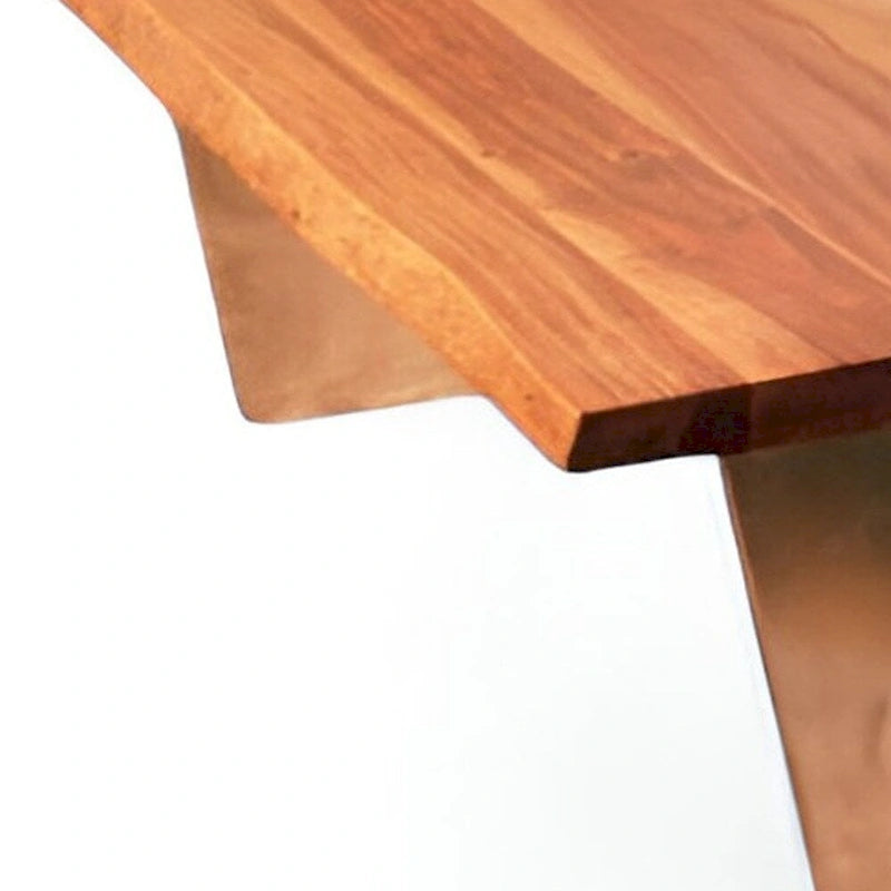 Table basse 31" en bois de manguier massif brun rustique avec bords bruts