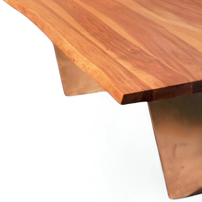 Table basse 31" en bois de manguier massif brun rustique avec bords bruts
