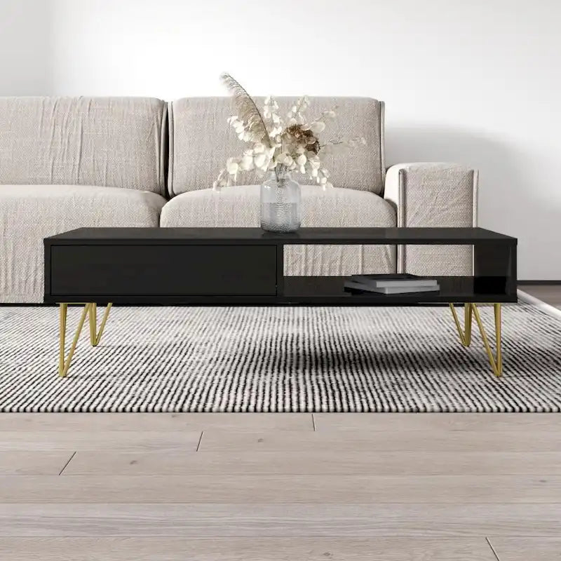 Table basse moderne haute brillance – Fabriquée en UE