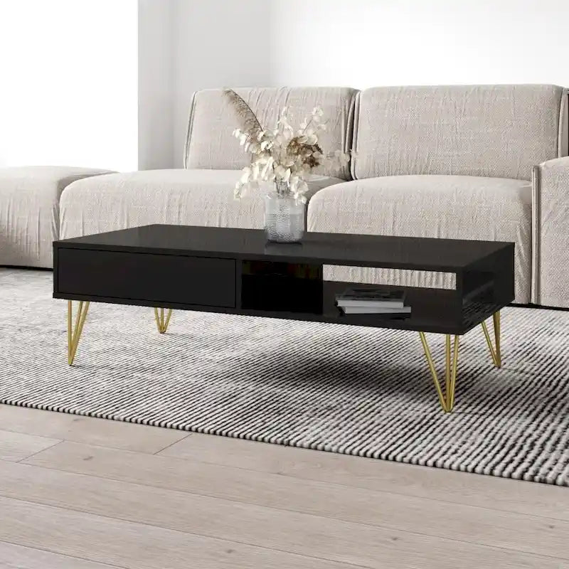 Table basse moderne haute brillance – Fabriquée en UE