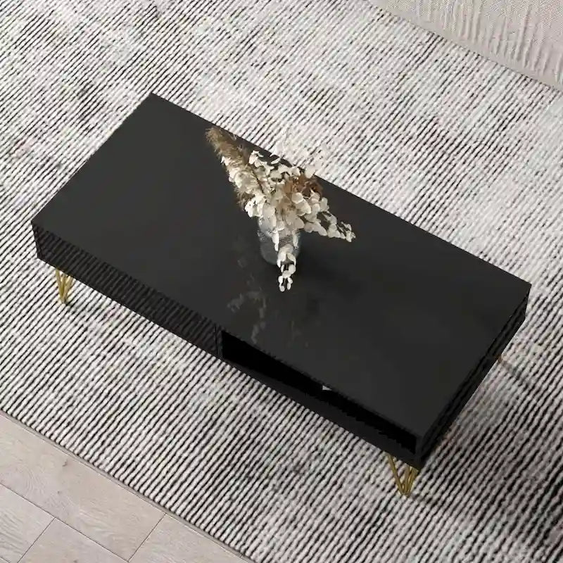 Table basse moderne haute brillance – Fabriquée en UE
