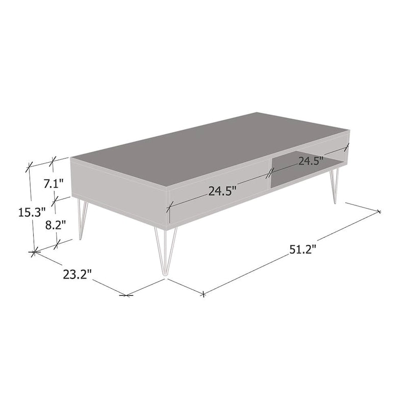 Table basse moderne haute brillance – Fabriquée en UE