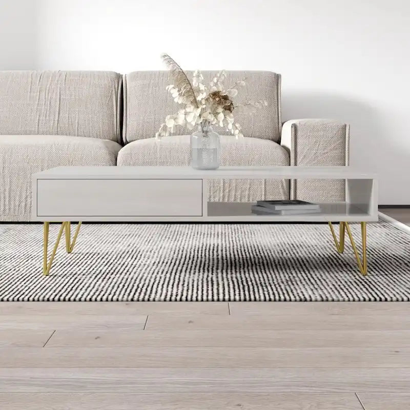 Table basse moderne haute brillance – Fabriquée en UE