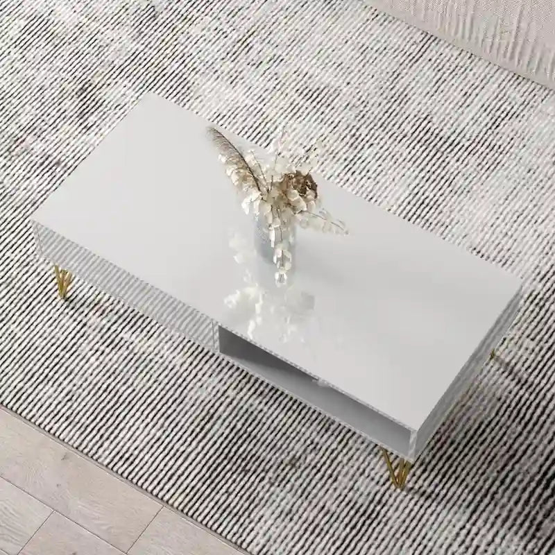 Table basse moderne haute brillance – Fabriquée en UE