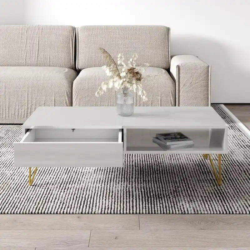 Table basse moderne haute brillance – Fabriquée en UE