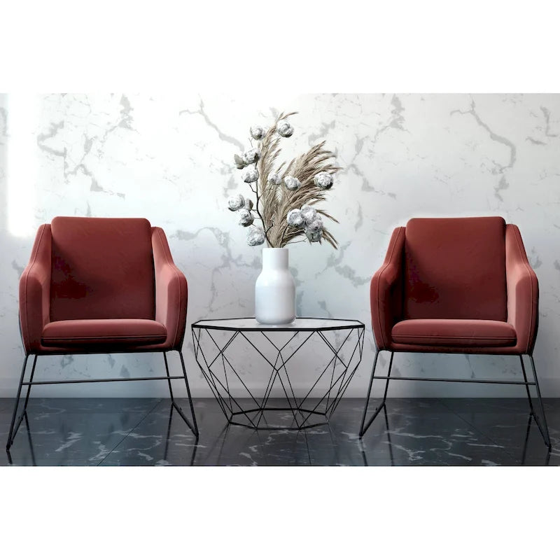 Table d'appoint octogonale or/noir/blanc/gris/rouge/jaune avec plateau en verre trempé, base géométrique en métal, 1 personne