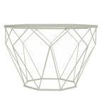 Table d'appoint octogonale or/noir/blanc/gris/rouge/jaune avec plateau en verre trempé, base géométrique en métal, 1 personne