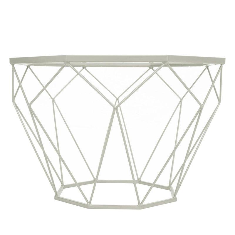 Table d'appoint octogonale or/noir/blanc/gris/rouge/jaune avec plateau en verre trempé, base géométrique en métal, 1 personne