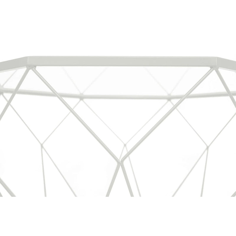 Table d'appoint octogonale or/noir/blanc/gris/rouge/jaune avec plateau en verre trempé, base géométrique en métal, 1 personne