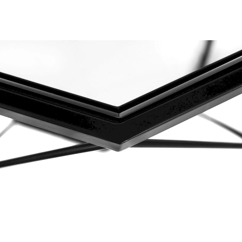 Table d'appoint octogonale or/noir/blanc/gris/rouge/jaune avec plateau en verre trempé, base géométrique en métal, 1 personne