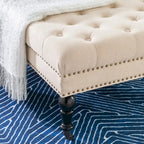 Pouffe carré capitonné Abigal Natural