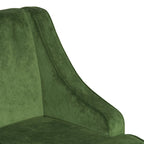 Fauteuil d'appoint en velours avec accoudoirs incurvés et pieds en bois de noyer foncé