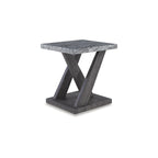 Ensemble de 3 tables basses et bouts de canapé en faux marbre gris avec roulettes