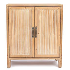 Armoire de rangement à 2 portes et étagères de style fermette – Fini bois naturel
