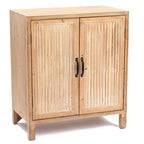Armoire de rangement à 2 portes et étagères de style fermette – Fini bois naturel