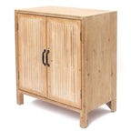 Armoire de rangement à 2 portes et étagères de style fermette – Fini bois naturel