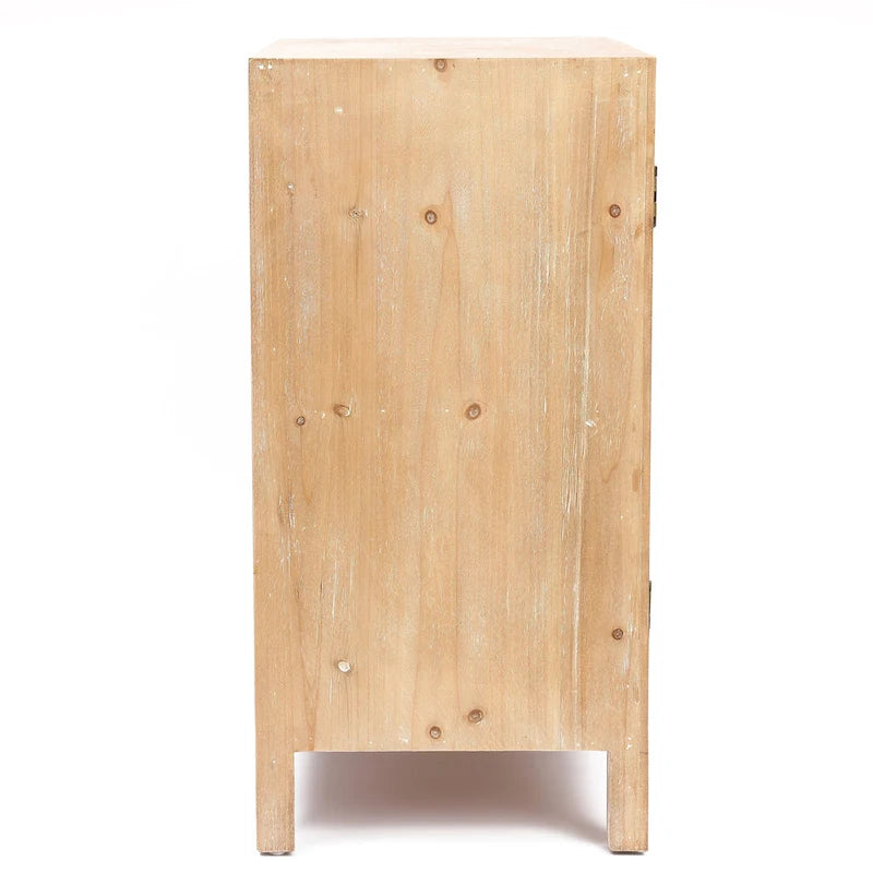 Armoire de rangement à 2 portes et étagères de style fermette – Fini bois naturel