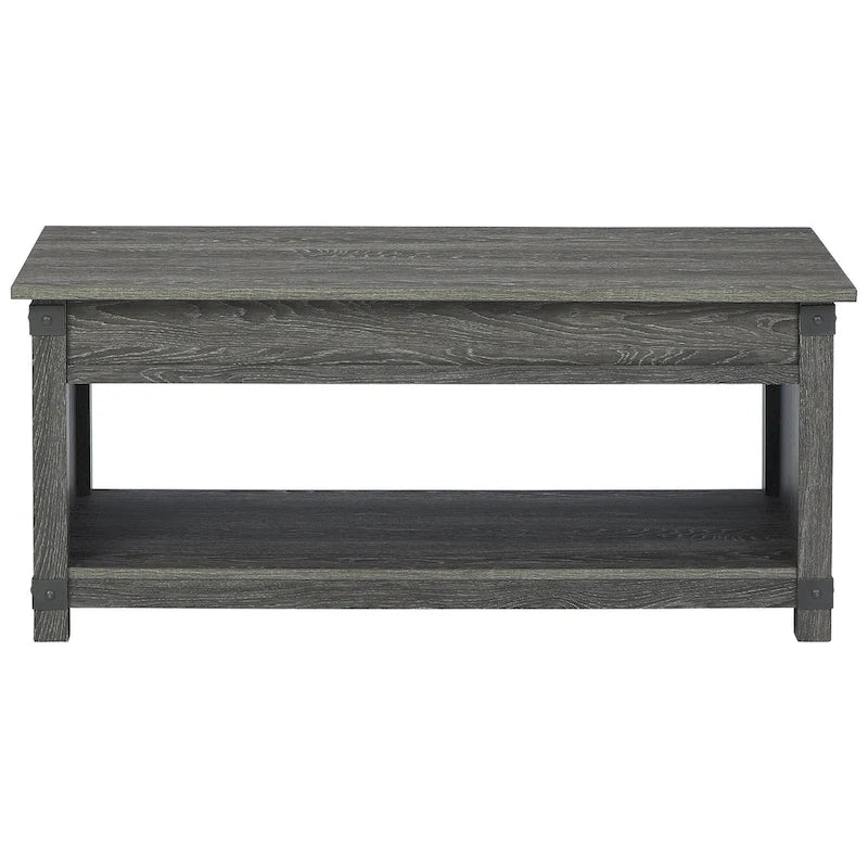 Table basse de style « ferme moderne » avec plateau relevable, 112 cm (L) x 51 cm (P) x 48 cm (H)