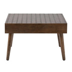 Table basse carrée rustique en bois massif avec texture alvéolée – 24"L x 24"l