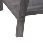 Table basse gris foncé de style Mid-Century avec étagère de rangement sur toute la largeur