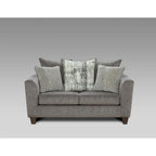 Canapé et causeuse 2 places en tissu gris (2 pièces)