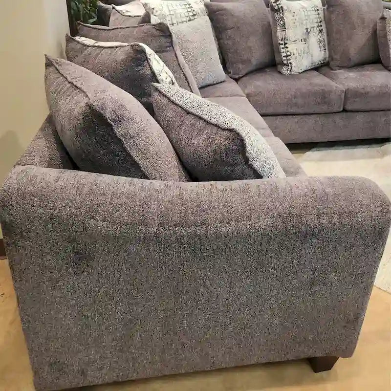 Canapé et causeuse 2 places en tissu gris (2 pièces)