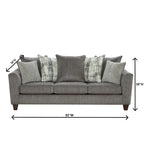 Canapé et causeuse 2 places en tissu gris (2 pièces)
