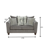 Canapé et causeuse 2 places en tissu gris (2 pièces)