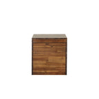Malle de rangement en bois d'acacia marron foncé, 1 place, style rustique