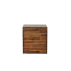 Malle de rangement en bois d'acacia marron foncé, 1 place, style rustique