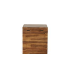 Malle de rangement en bois d'acacia marron foncé, 1 place, style rustique