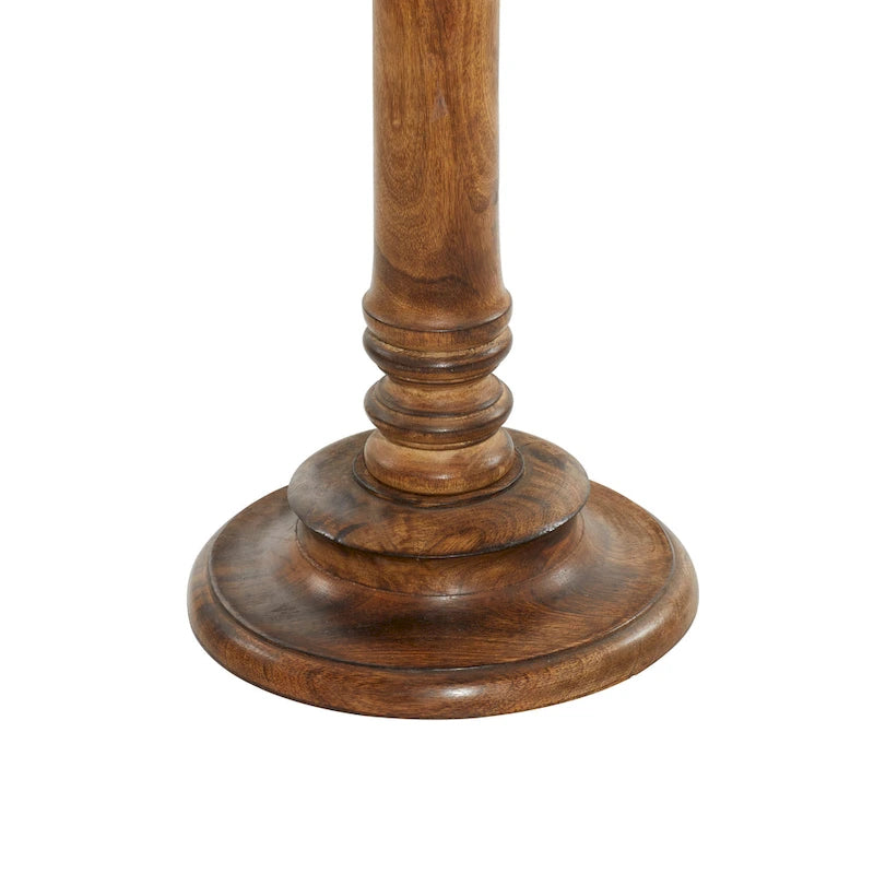 Table d'appoint sculptée à la main en bois de manguier – Motif éléphant ou floral