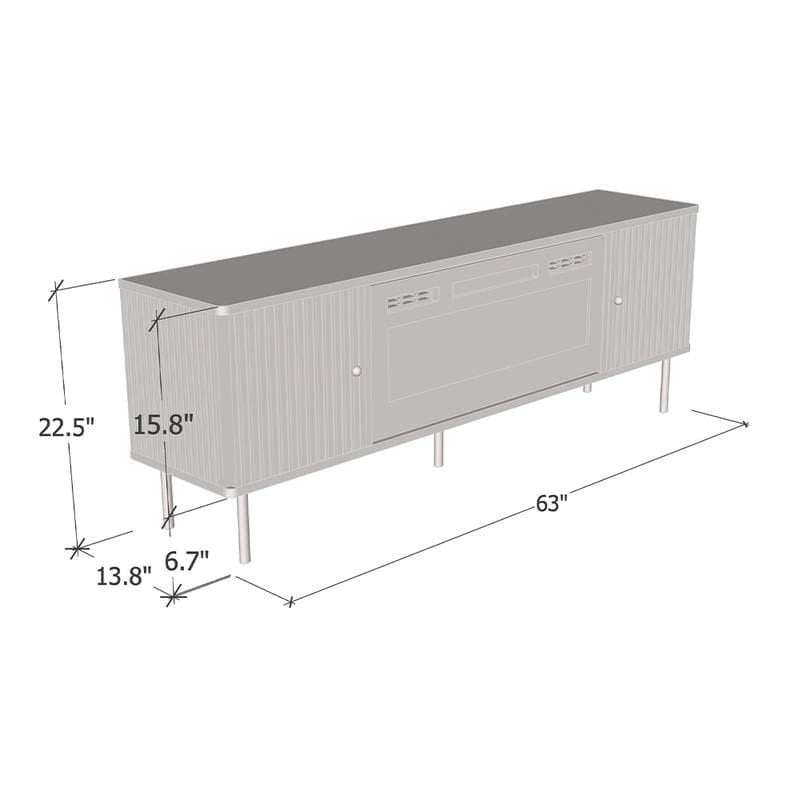 Meuble TV pour cheminée électrique de 160 cm pour téléviseurs jusqu'à 70" avec 3 couleurs de flamme