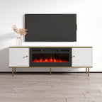 Meuble TV pour cheminée électrique de 160 cm pour téléviseurs jusqu'à 70" avec 3 couleurs de flamme