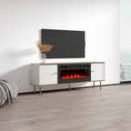 Meuble TV pour cheminée électrique de 160 cm pour téléviseurs jusqu'à 70" avec 3 couleurs de flamme