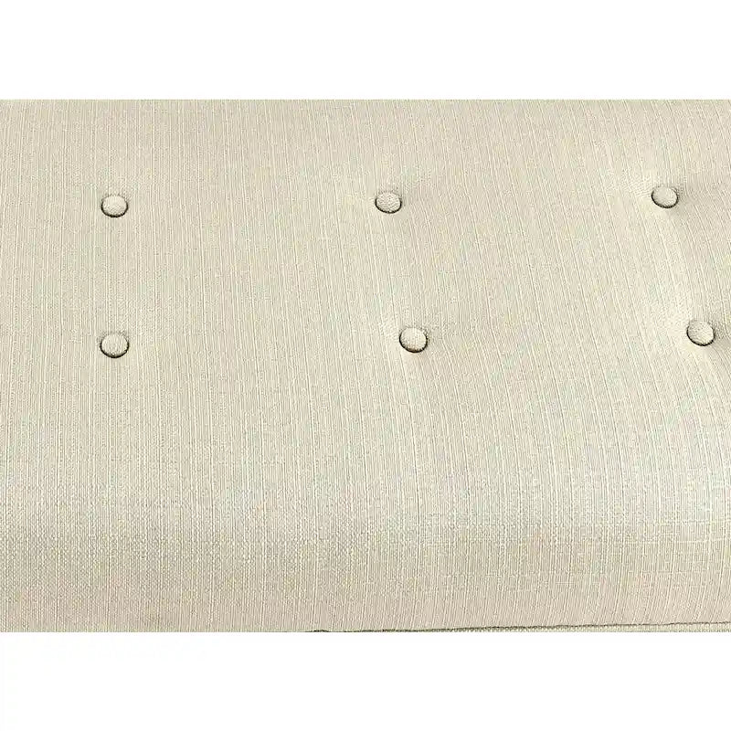 Banc de rangement pour chaussures capitonné beige avec compartiment dissimulé