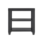 Table d'appoint de 40,6 cm de large avec plateau en verre trempé et 2 étagères