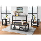 Table d'appoint de 40,6 cm de large avec plateau en verre trempé et 2 étagères