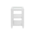 Table d'appoint de 40,6 cm de large avec plateau en verre trempé et 2 étagères