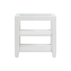 Table d'appoint de 40,6 cm de large avec plateau en verre trempé et 2 étagères