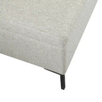 Banc de rangement en cuir végétalien avec pieds en métal noir mat