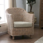 Fauteuil en rotin Kubu naturel/gris, une place