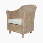 Fauteuil en rotin Kubu naturel/gris, une place