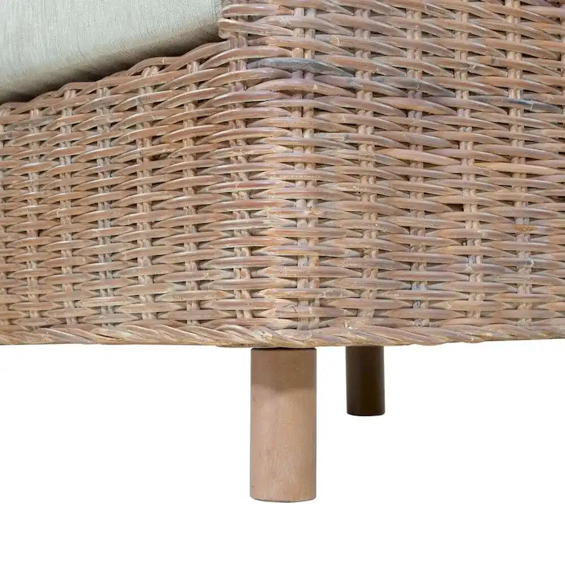 Fauteuil en rotin Kubu naturel/gris, une place